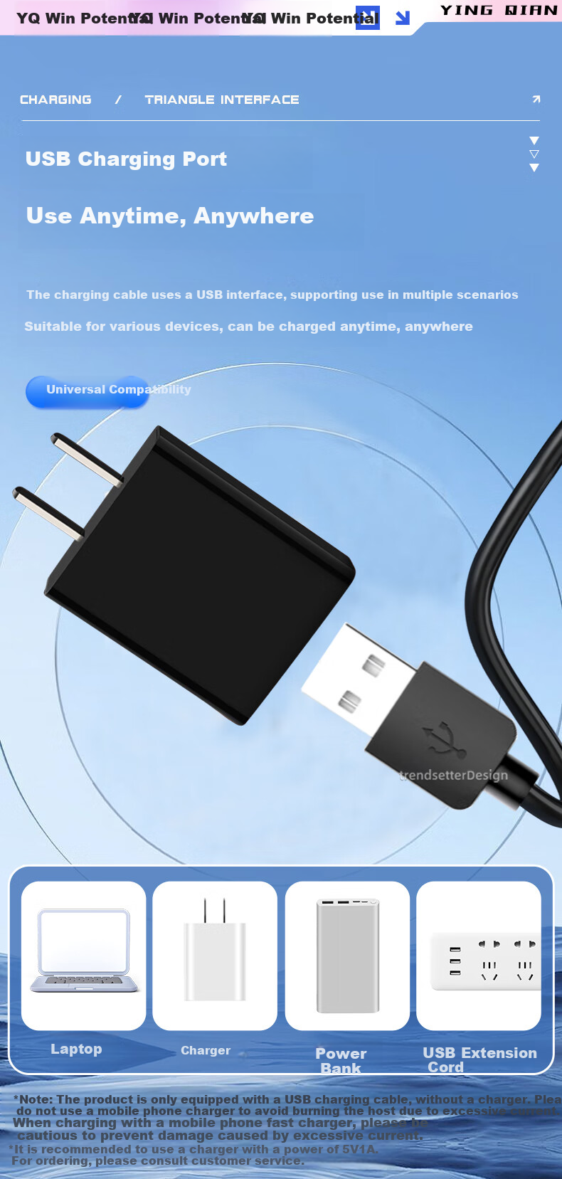 Кабель для зарядки Yingqian для бритв Panasonic, USB-кабель для бритв, автомобильное зарядное устройство ES-RT64/87/ES