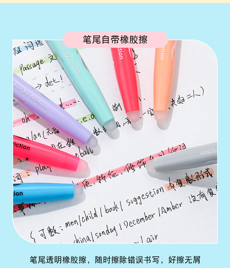 PILOT Erasable Highlighter Pen Set, Fluorescent Colors, 6 Colors