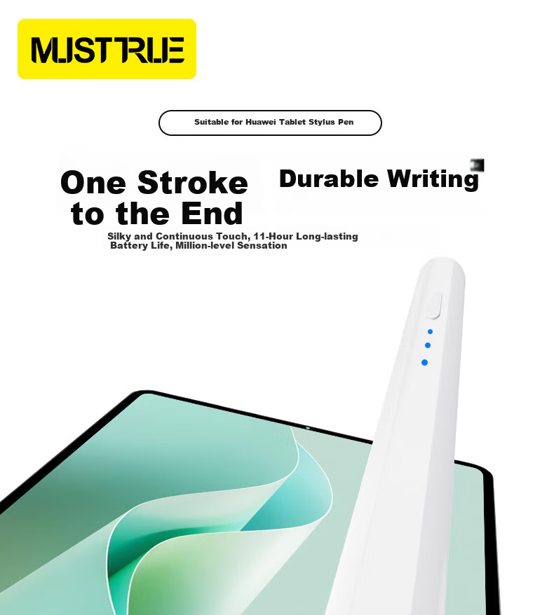Стилус MUSTTRUE для планшетов Huawei, совместим с M-Pencil третьего поколения, подходит для MatePad 11.5S/Pro 12.2/Air 12, анти-залипание, магнитная зарядка, фиолетовый