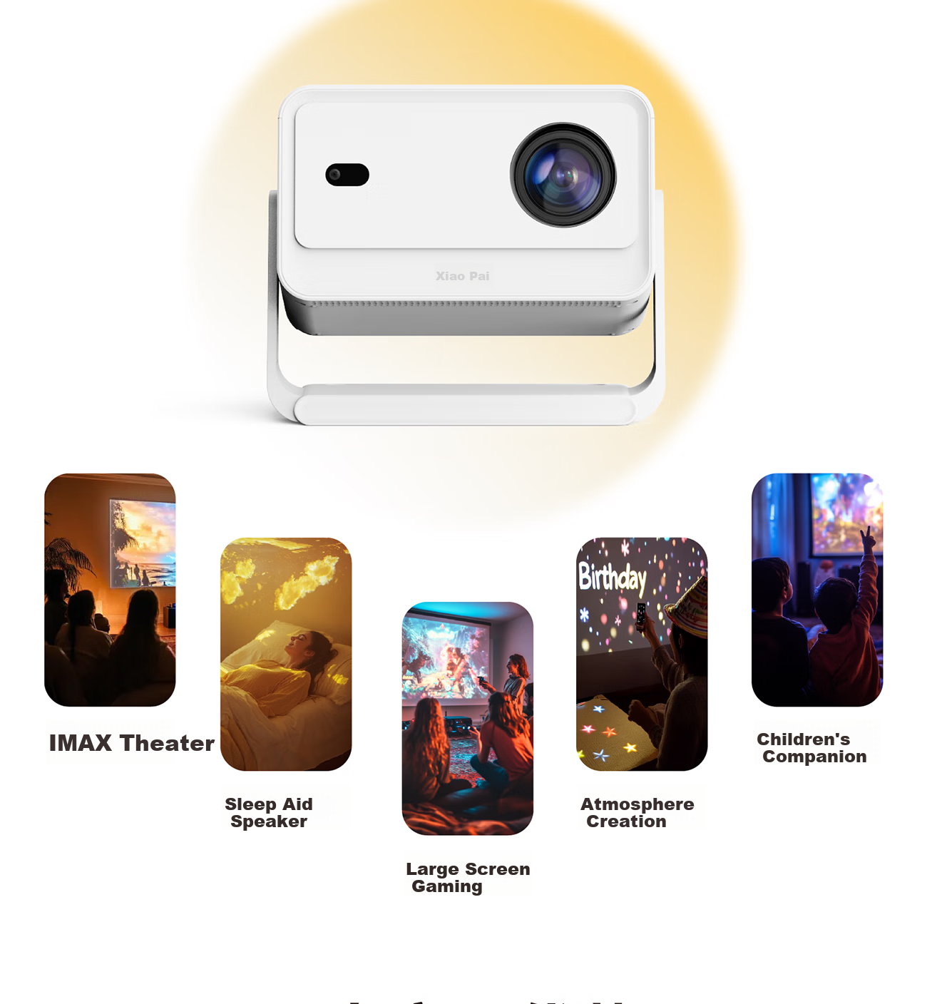 Портативный проектор Xiaopai Q5Pro, True 1080P HD Smart Portable Home Theater