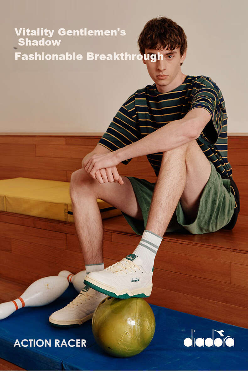Diadora Мужские и женские низкие дышащие повседневные кроссовки ACTION, ярко-белый/цирконовый черный/ледяной белый, размер 37
