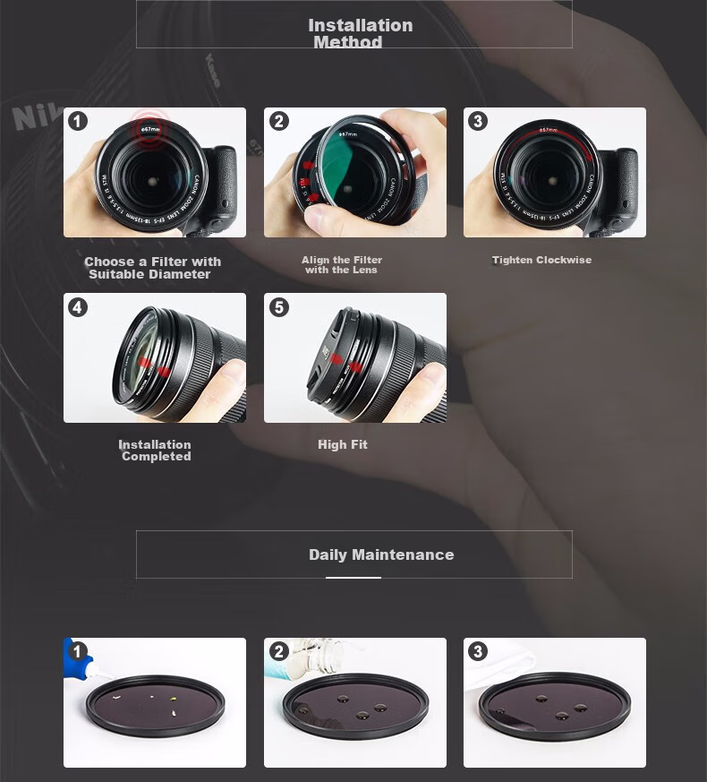 Kase MC CPL Polarizing Filter, поляризационный фильтр высокого разрешения с двусторонним многослойным покрытием для устранения отражений воды в ландшафтной фотографии, модель 67 мм