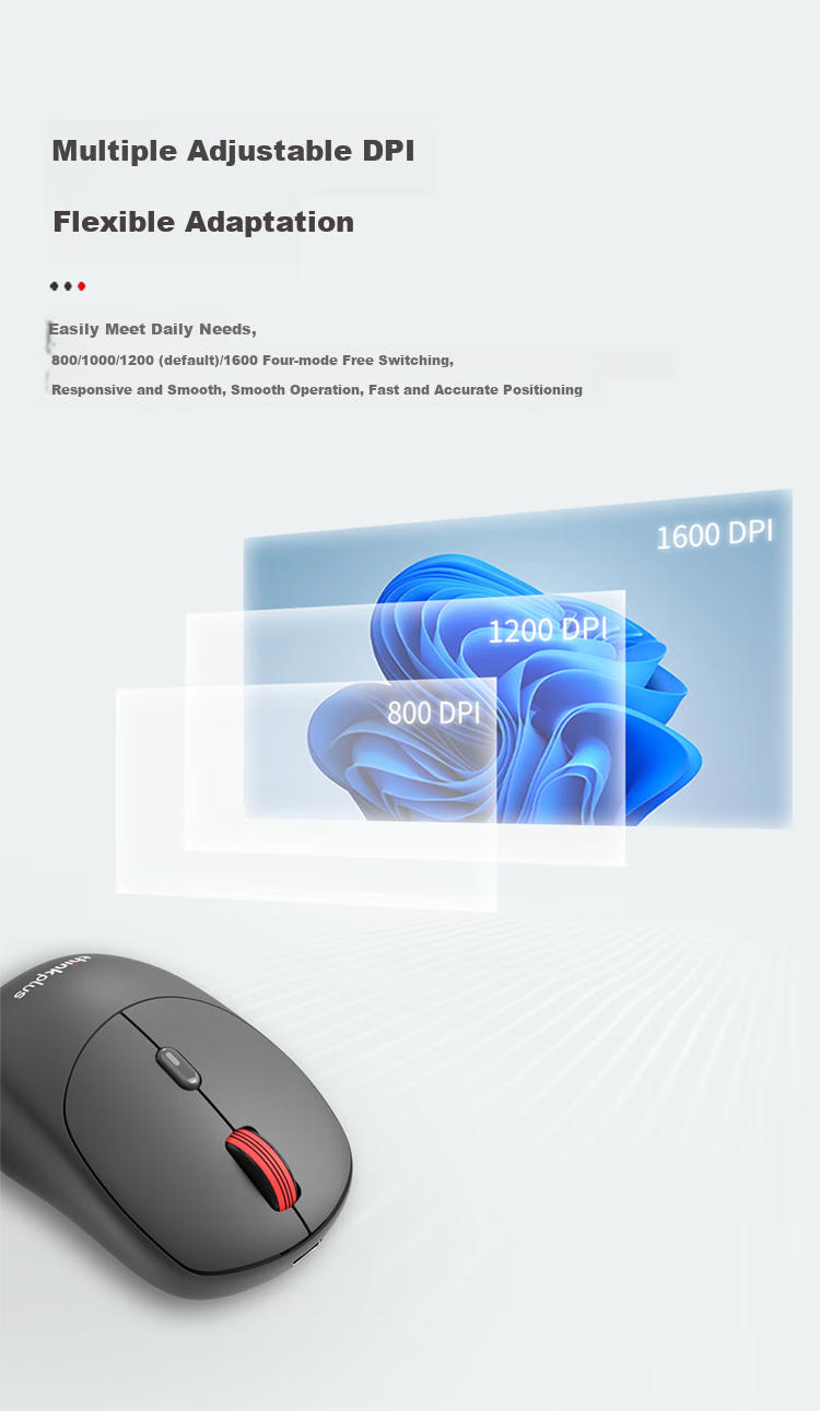 ThinkPlus Lenovo Беспроводная Bluetooth Мышь WL300Pro, Серая