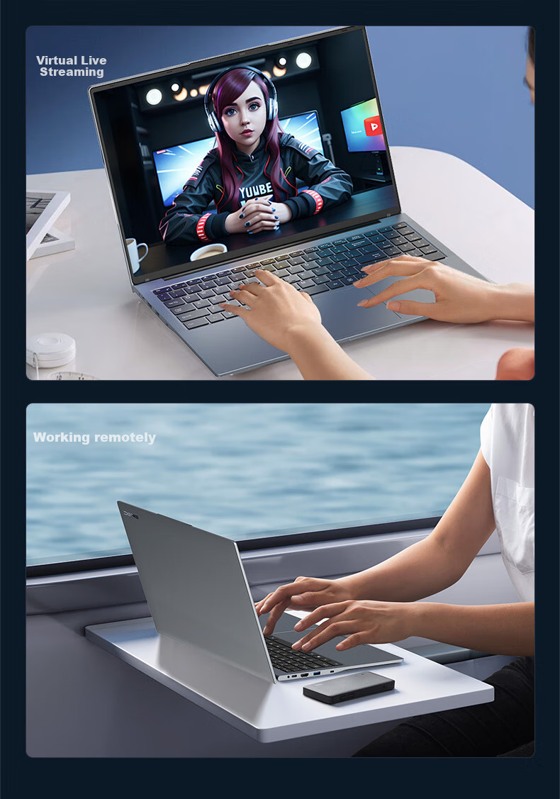Ноутбук Dere Zhiqing Series Core Ultra7 155H, 16-дюймовый, 16 ГБ ОЗУ, 512 ГБ SSD, тонкий и легкий, для бизнеса и игр, Space Gray