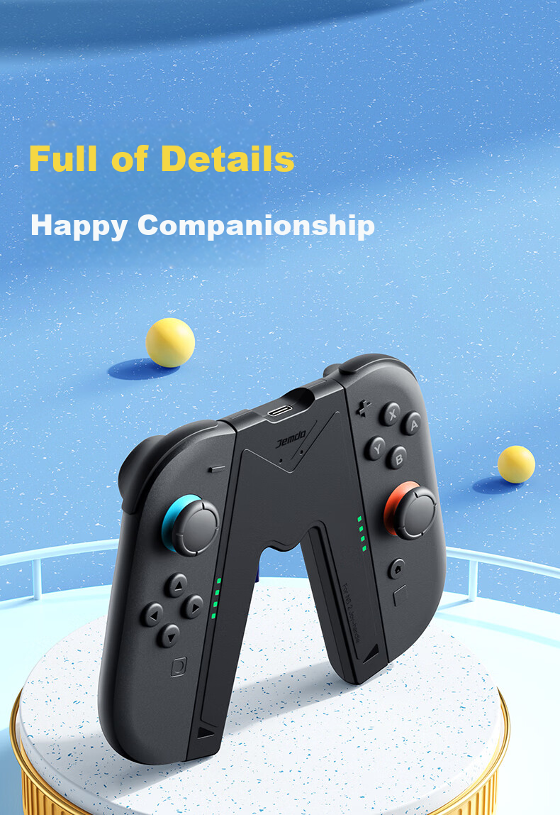 Зарядная рукоятка Jemdo для Nintendo Switch 2, аксессуар для контроллера Joy-Con, черная