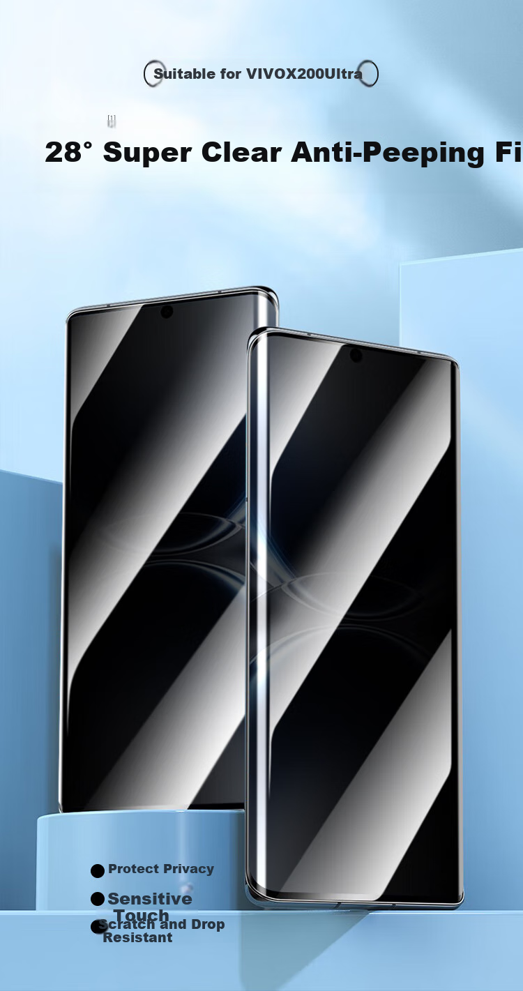 Защитная пленка KOOLIFE для Vivo X200 Ultra, антишпионская, закаленное стекло, ультратонкая, HD, полное покрытие, противоударная, защита от отпечатков пальцев