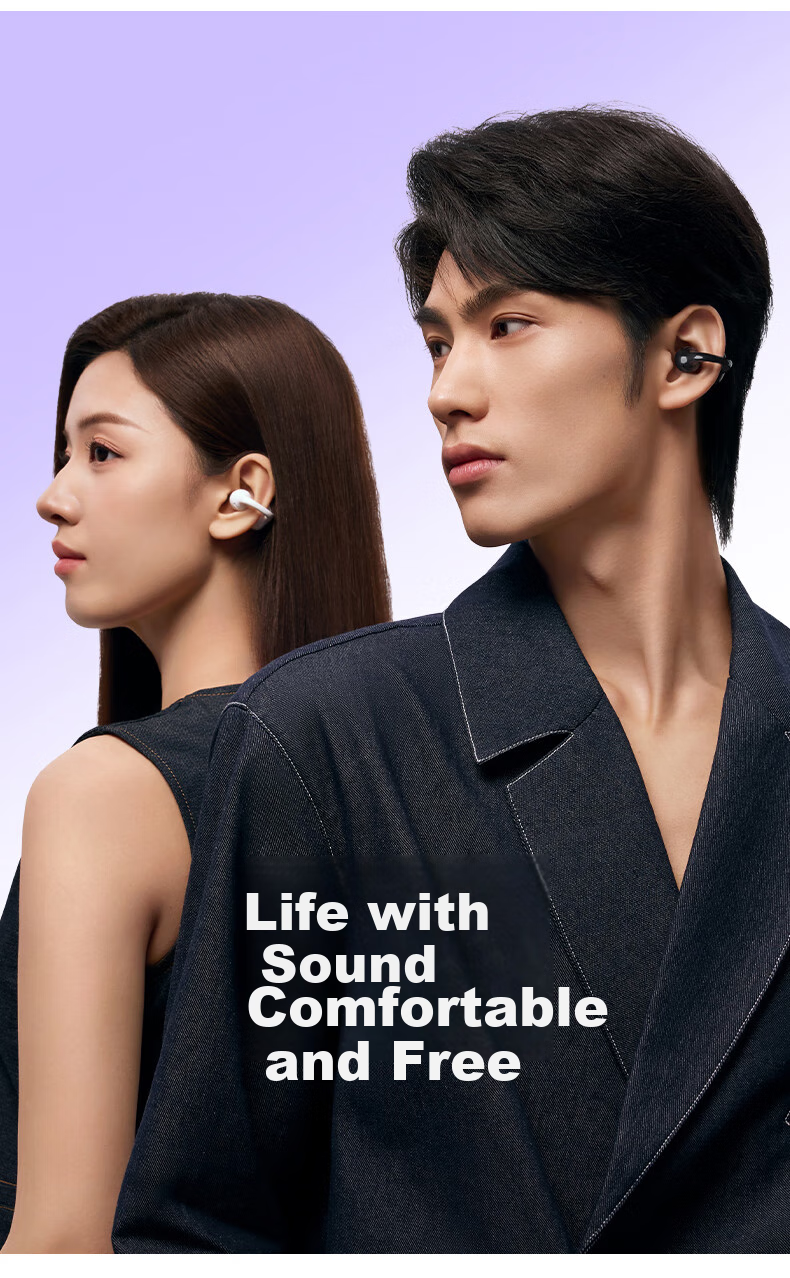 Наушники EDIFIER Comfo Clip QQ, беспроводные, с зажимом на ухо, с функцией перевода, Bluetooth 5.4, серые