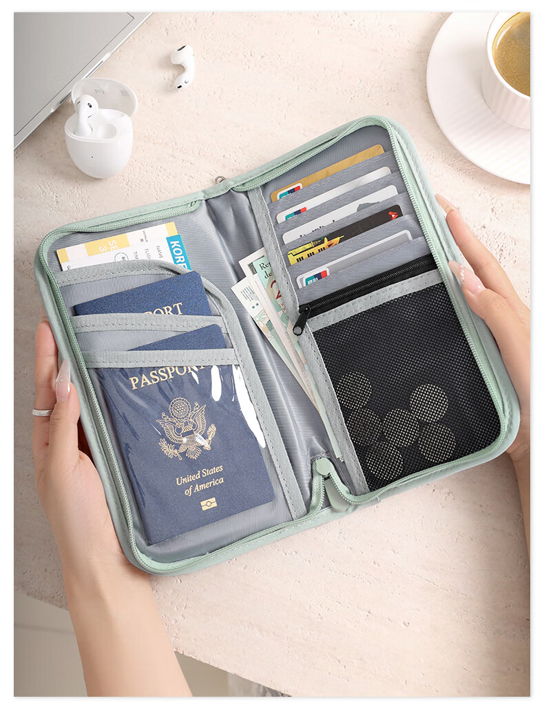Международный держатель для паспорта Bonayun, с RFID защитой от кражи, длинный, большой емкости, для карт, документов, черный
