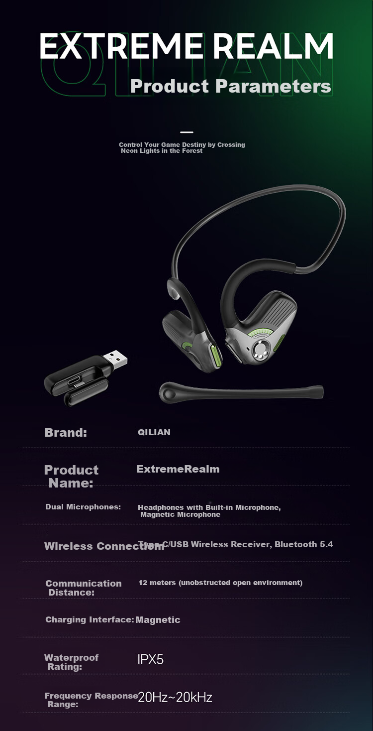 Qilian Беспроводная игровая гарнитура Bluetooth для компьютера и ноутбука, звуковое позиционирование для игр и киберспорта, не внутриушная конструкция, подарок для мужчин, PUBG 2.4G Delta [Звездная Метеорная Тропа]