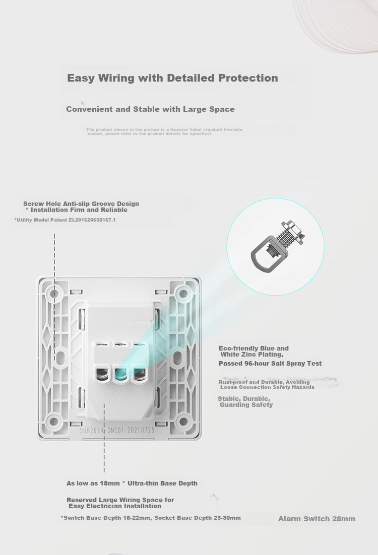 Выключатель SIEMENS 5TA26243NC01, двухклавишный, двойной, скрытого монтажа, 86х86 мм