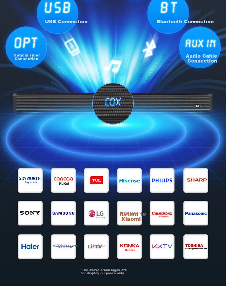 Акустическая система GIEC T100 Plus, саундбар, домашний кинотеатр, 100 Вт, 2.1 канальная