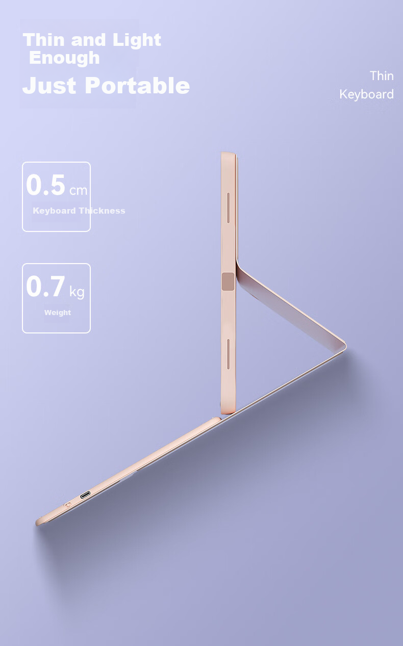 Защитный чехол B.O.W Hangshi HC018 для iPad 10-го поколения (10.9 дюйма), универсальный, с магнитным отделением, фиолетовый