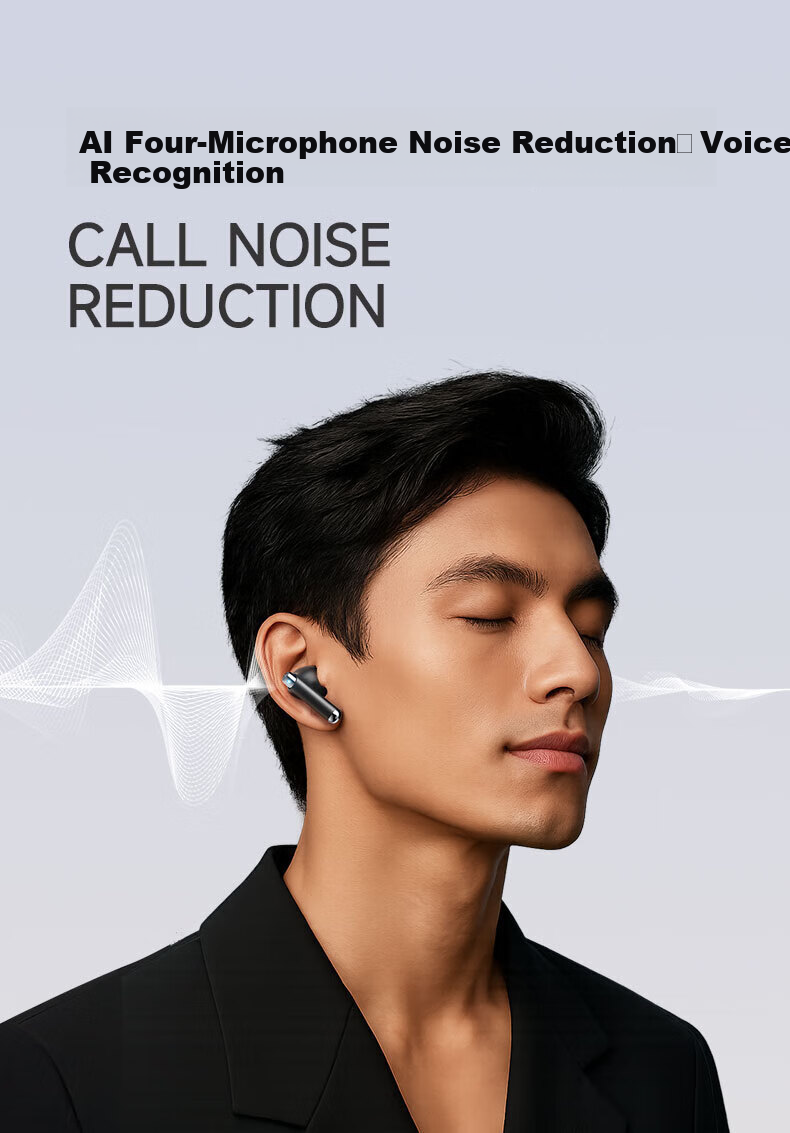 Беспроводные наушники Xiaodu T200 с активным шумоподавлением, Bluetooth 5.4, Hi-res audio, IPX5, черный