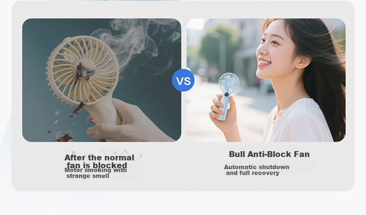 Портативный мини-вентилятор BULL, аккумуляторный, USB, 3 скорости, низкий уровень шума, белый