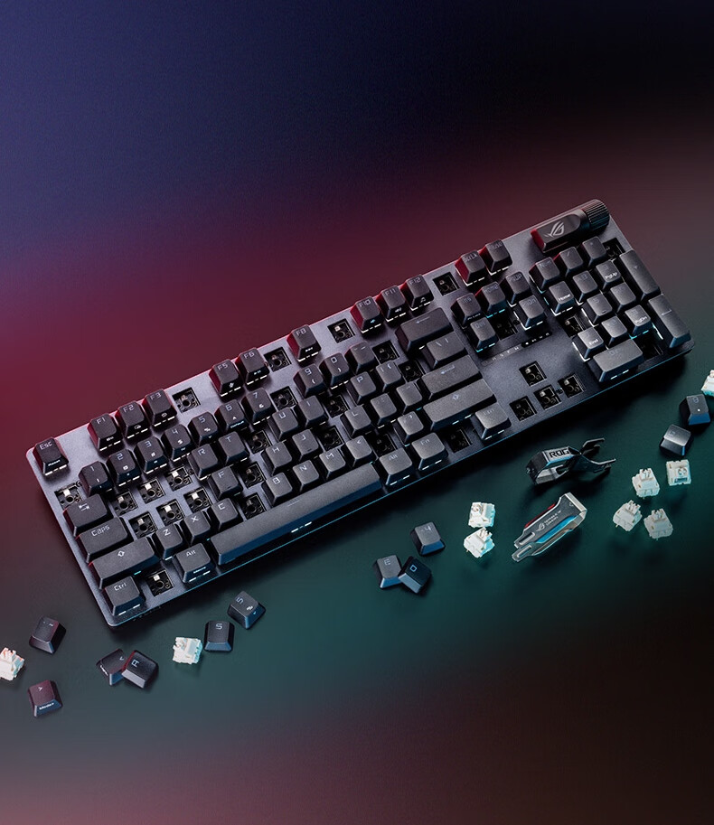 Игровая механическая клавиатура ROG Warrior 2X, проводная, с RGB подсветкой, 104 клавиши, NX Snow White Switch V2, черная