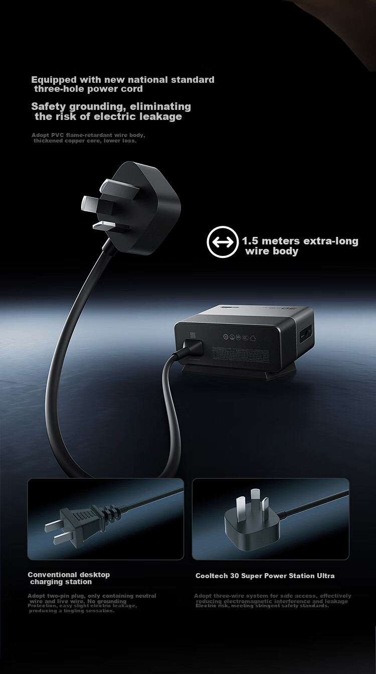 Зарядная станция CUKTECH Kuotai Ke No. 30 Super Power Station Ultra Desktop Charger, 300W, GaN, для ноутбуков, Xiaomi, Apple