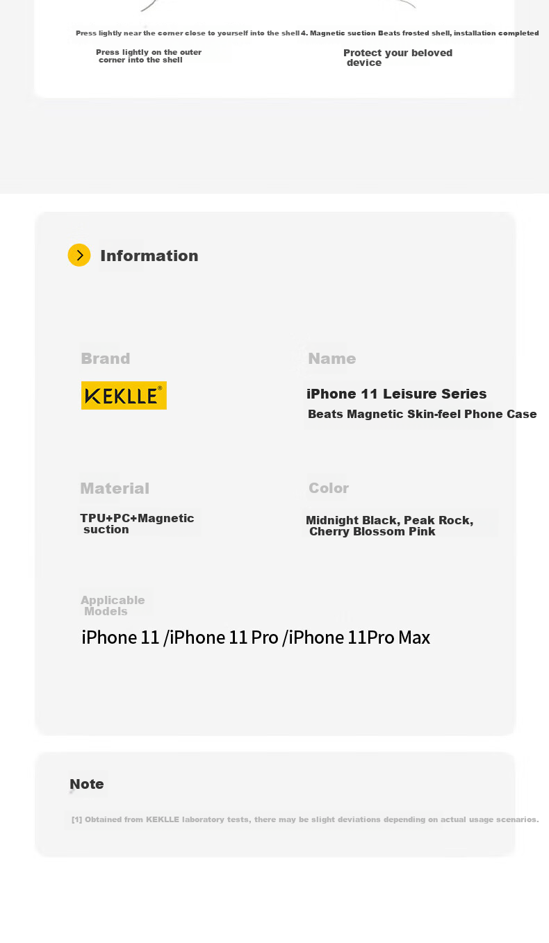 Чехол для iPhone 11 Pro Max KEKLLE, совместимый с беспроводной зарядкой, матовый противоударный защитный чехол, цвет "Peak Rock"