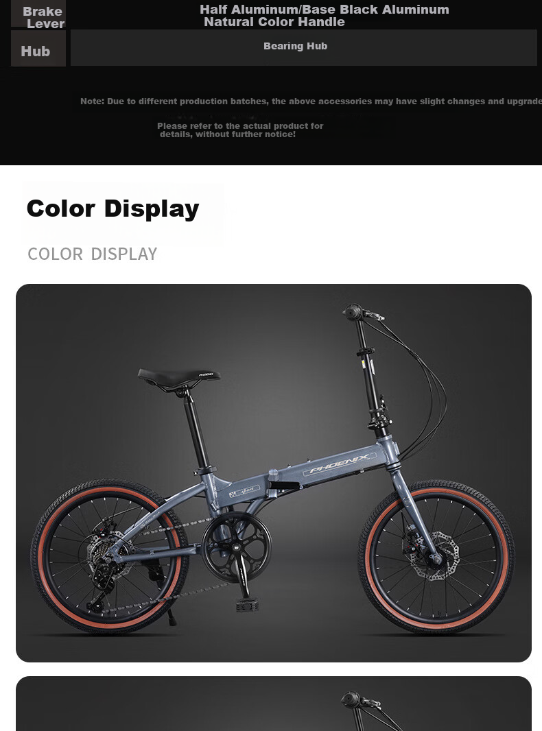 Phoenix Складной велосипед для взрослых, алюминиевая рама, 7 скоростей Shimano, не требует сборки, портативный, 20-дюймовые колеса