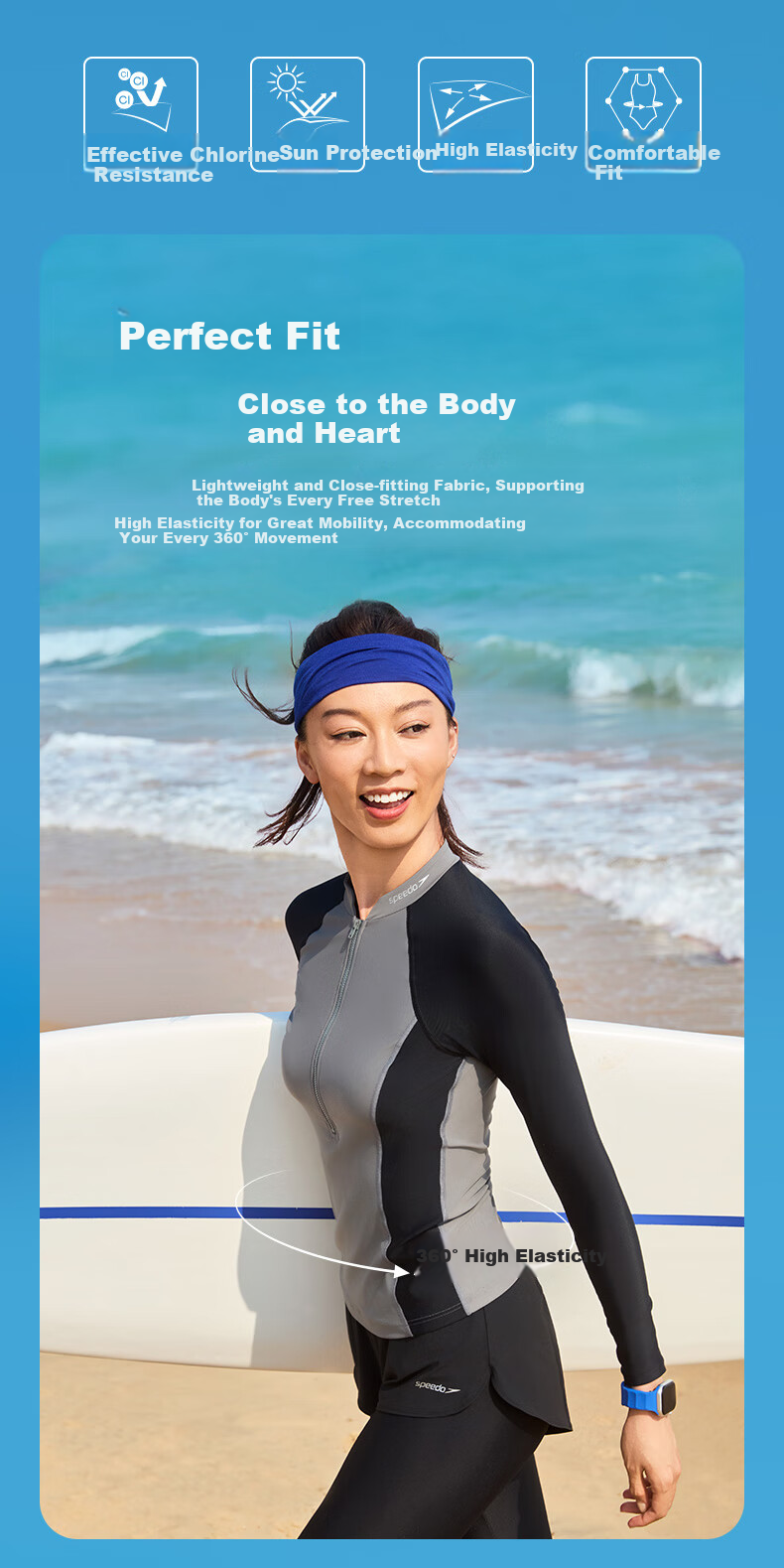 Женский купальник Speedo с длинным рукавом