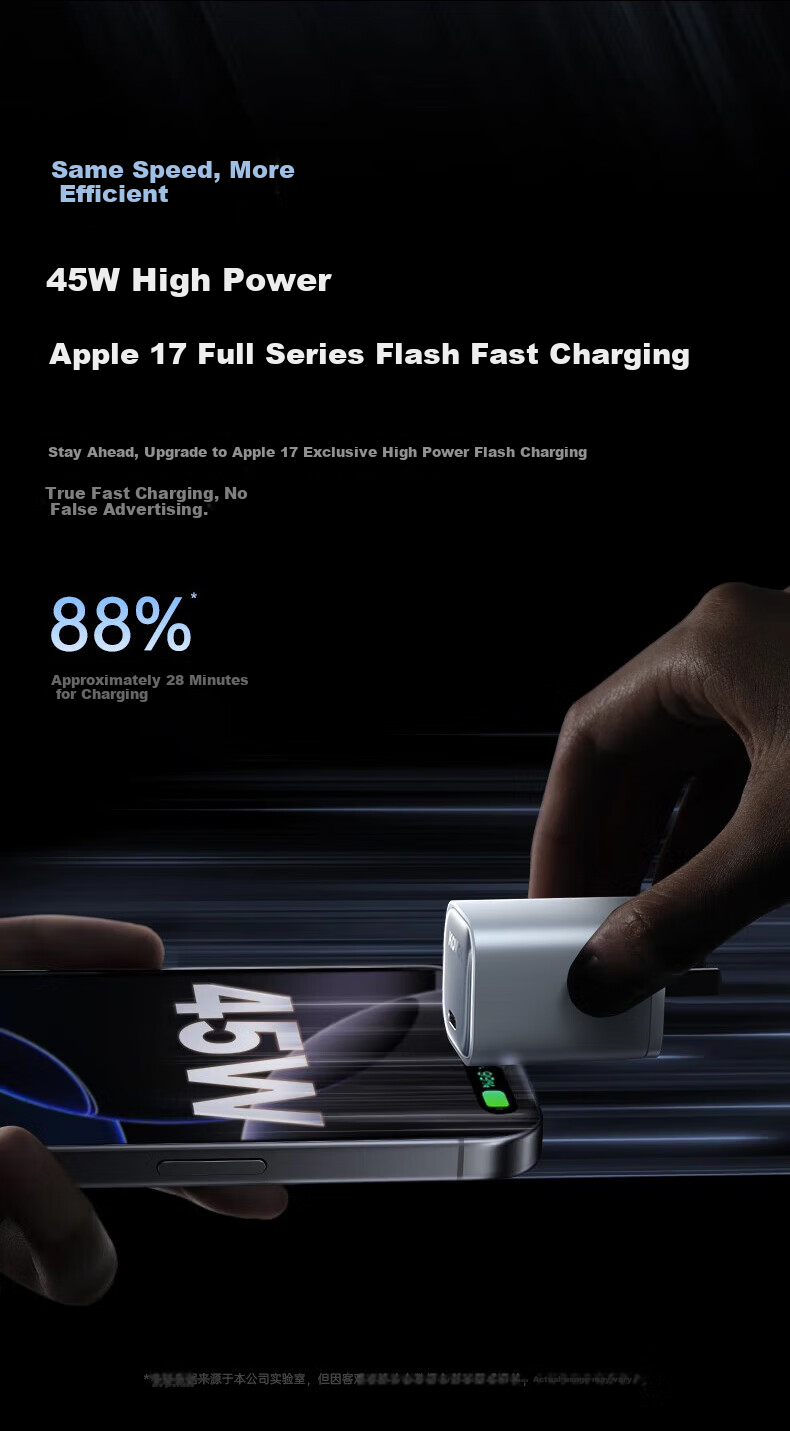 Зарядная головка KOVOL, 45W, Type-C, GaN, быстрая зарядка для iPhone 17/16/15 Pro Max