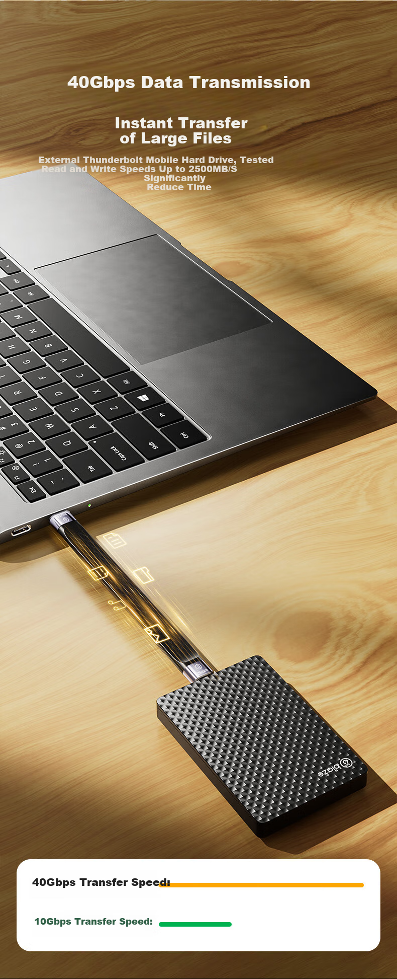 Кабель BIAZE USB4, Type-C, 40 Гбит/с, 8K, 240 Вт, короткий, для Thunderbolt 4/3, жестких дисков, iPhone 16