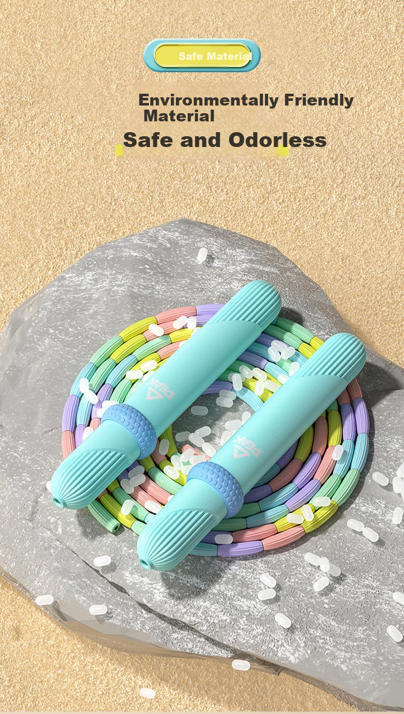 Детская скакалка PEAK Bamboo Jump Rope, розовая, для детей от 3-5 лет, для начальной школы, тренировок, песочный стиль