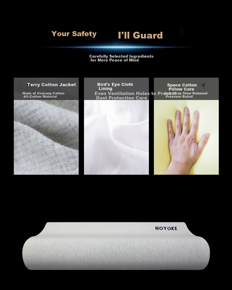 Подушка Noyoke Memory Foam, ортопедическая, с эффектом памяти, для сна, поддержка шеи для взрослых, большой размер, высота 10 см