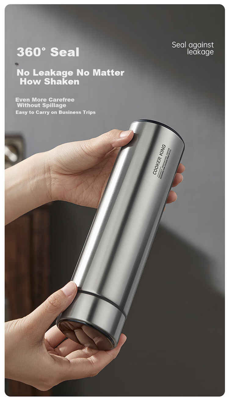 Термокружка COOKER KING Insulated Mug, 316L Нержавеющая сталь, деловая портативная бутылка для воды для мужчин и женщин, стальной цвет, 490 мл