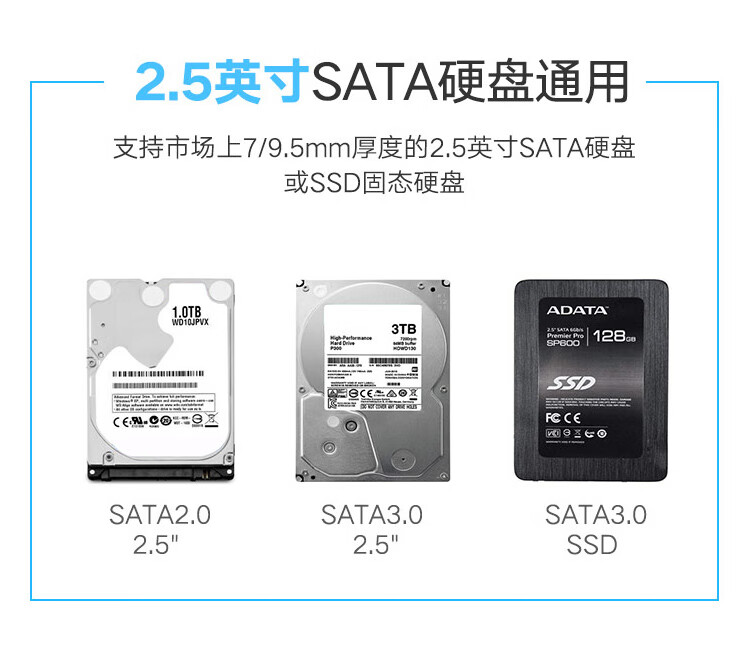 ZOMY佐迈Type-C移动硬盘盒2.5英寸USB3.0 SATA串口固态硬盘盒子笔记本电脑ssd USB3.0款MicroB接口