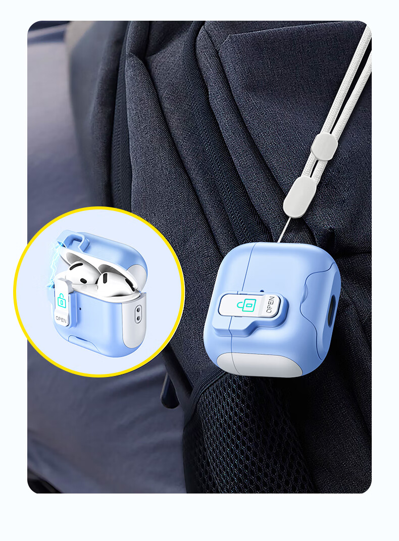 Защитный чехол Smorss для AirPods Pro 2 поколения, чехол для наушников Apple, беспроводная зарядка MagSafe, противоударный, нескользящий, с автоматическим открытием крышки, синий