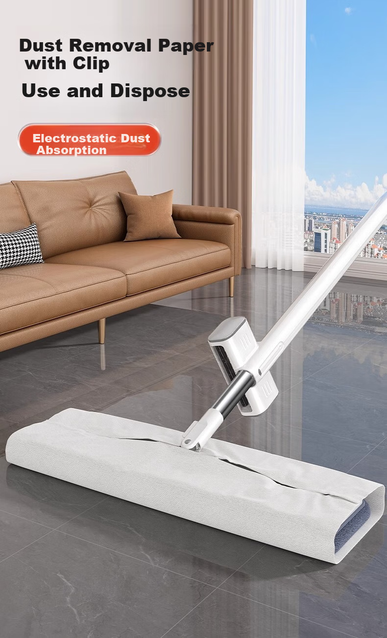 Швабра Sobam Flat Mop, 42 см, с 4 насадками, для дома, без ручной стирки, 2025