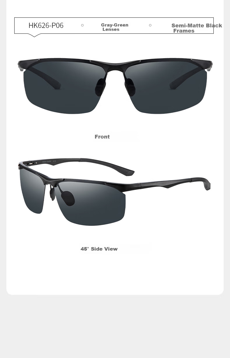 HELEN KELLER Polarized Sunglasses for Men, Driving Glasses, Aluminum-Magnesium Sports Sunglasses, Cycling Goggles HK626P06
