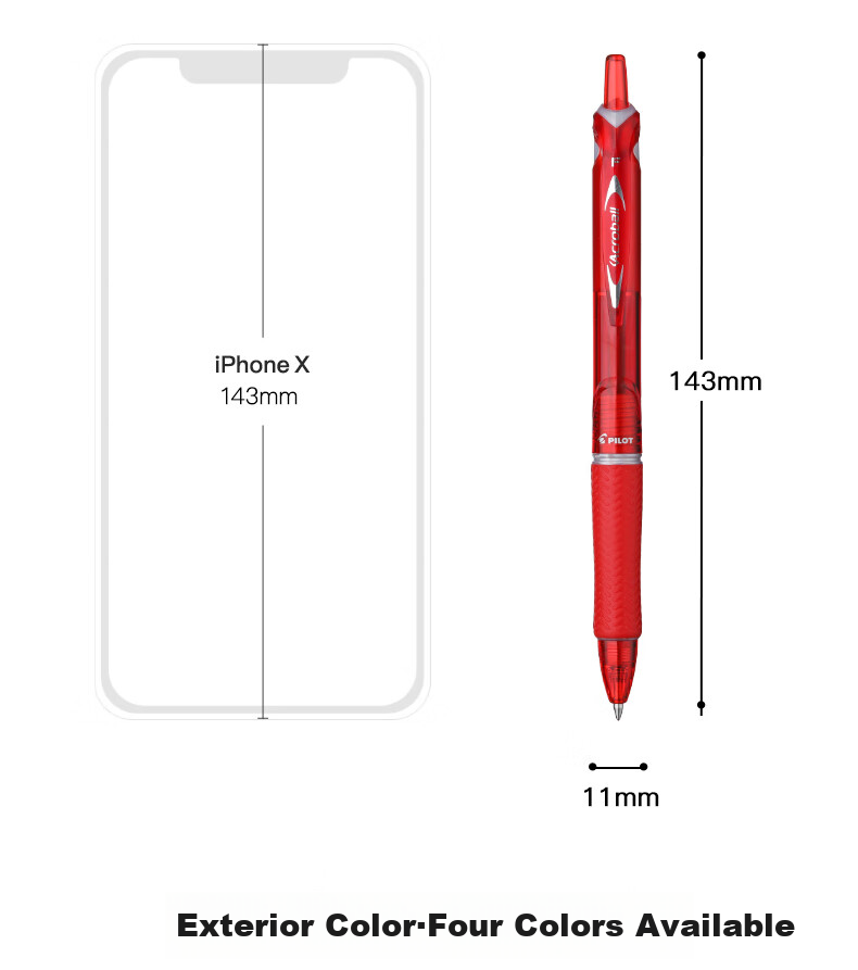 PILOT Retractable Ballpoint Pen, Acroball Smooth Writing Gel Ink Pen, Student Office Exam Pen BPAB-15F 0.7mm Black 12-Pack