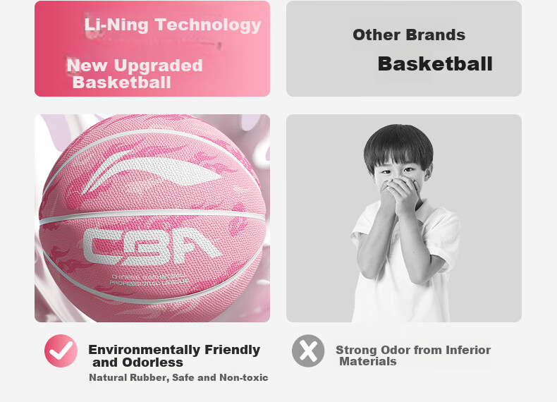 Баскетбольный мяч Li-Ning для детей 6-12 лет, размер 5, синий. Специально разработан для учеников начальной школы, подходит для игры в помещении и на улице. Профессиональный размер 5, подарок для детского сада.