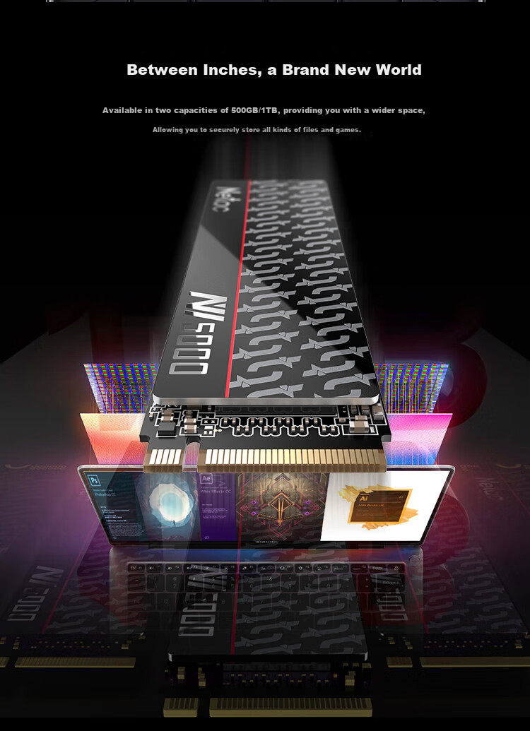 Твердотельный накопитель Netac NV5000-T, 1 ТБ, M.2, NVMe PCIe 4.0 x4, скорость чтения 4800 МБ/с