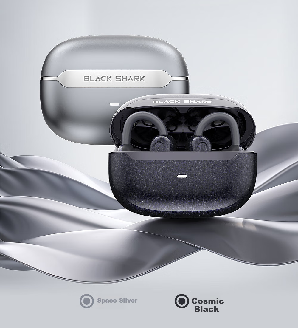 Беспроводные наушники Blackshark Fengming Ear Clip, Bluetooth 5.4, с шумоподавлением, спортивные, для бега, для Huawei, Xiaomi, Apple iPhone 17, серебристые
