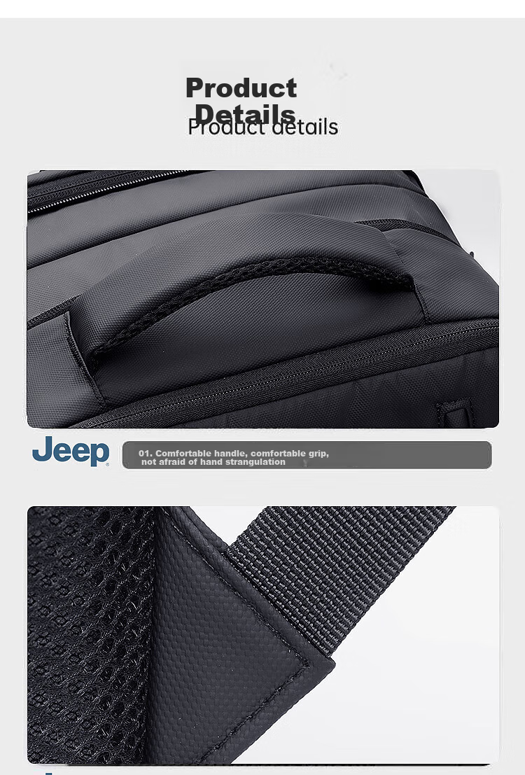 Рюкзак JEEP для мужчин, вместительная дорожная сумка, деловая сумка для ноутбука, сумка для коротких поездок с расширяемой вместимостью