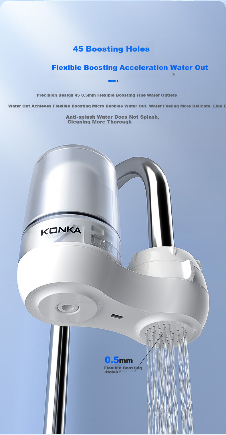 Фильтр-насадка на кран KONKA KPW-LT02, для бытового использования, удаляет накипь и хлор, двойной выход воды, моющийся картридж, 1 машина + 4 картриджа