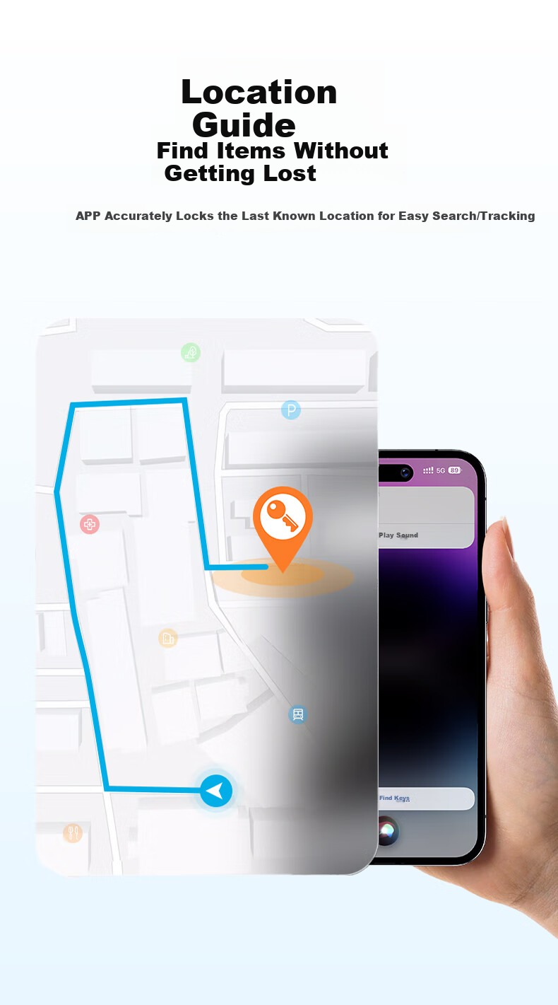Bluetooth-трекер Chuanying для поиска вещей, анти-потеря, точный локатор, совместим с Apple устройствами, для ключей, багажа, домашних животных, детей, пожилых людей