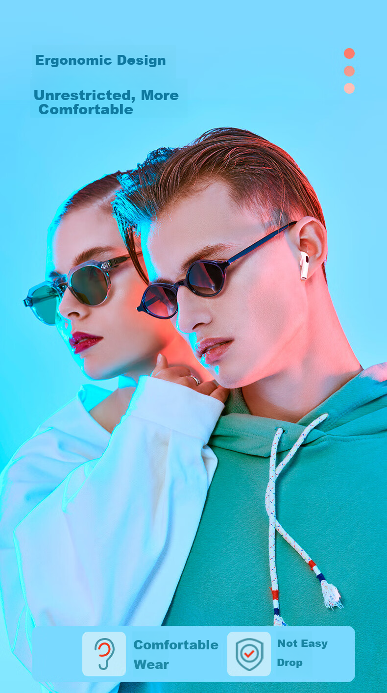 Беспроводные наушники Aigo True Wireless Bluetooth, полувкладыши для игр, спорта и бега, совместимы с Apple Xiaomi Android