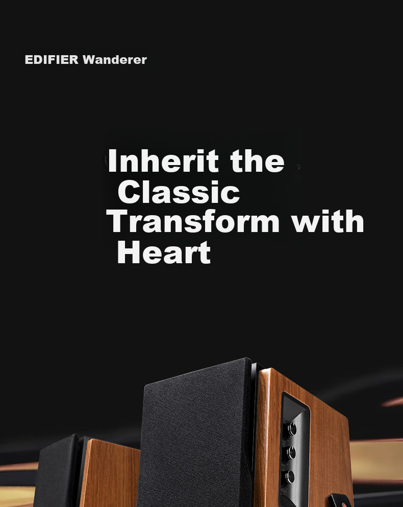 Компьютерные колонки Edifier R1700BT+, 2.0, Bluetooth 5.3, до 66 Вт, деревянный корпус, черный
