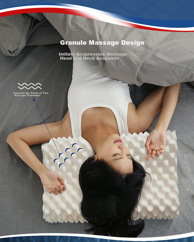 Подушка Paratex Particle Massage Wave Pillow, натуральный латекс, импорт из Таиланда, 94% латекса, 58x36 см