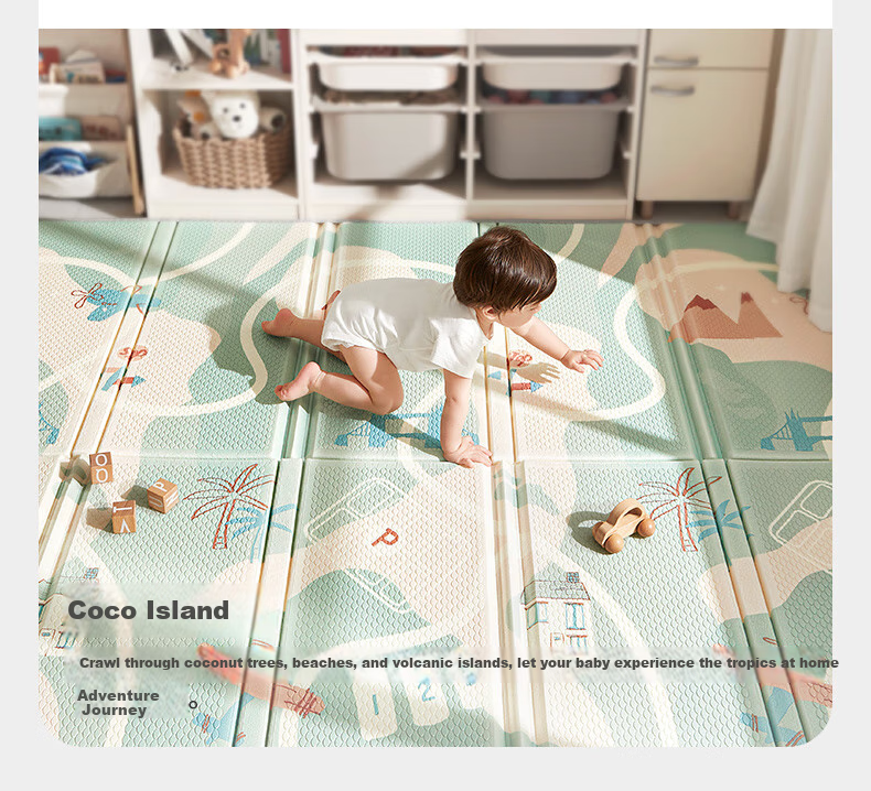 Детский развивающий коврик babycare Kekena Xiaodao 150x180x2 см, антибактериальный, складной