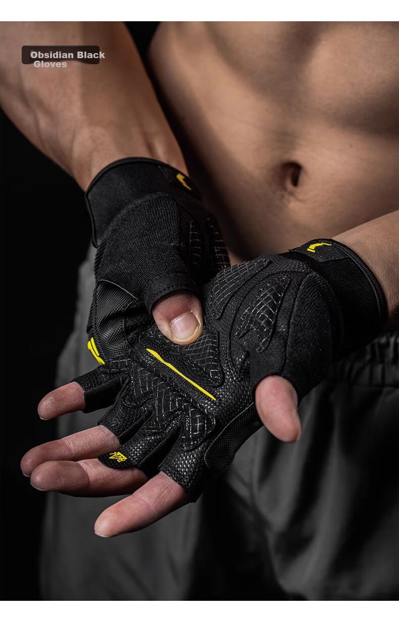 Перчатки для фитнеса FITTERGEAR, унисекс, для тренировок, велоспорта, без пальцев, черные с золотом, размер XL