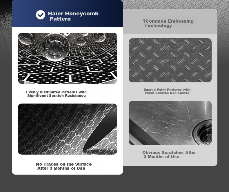 Кухонная мойка Haier H02, большая, одинарная, из нержавеющей стали 304, нано-покрытие, 75x45 см