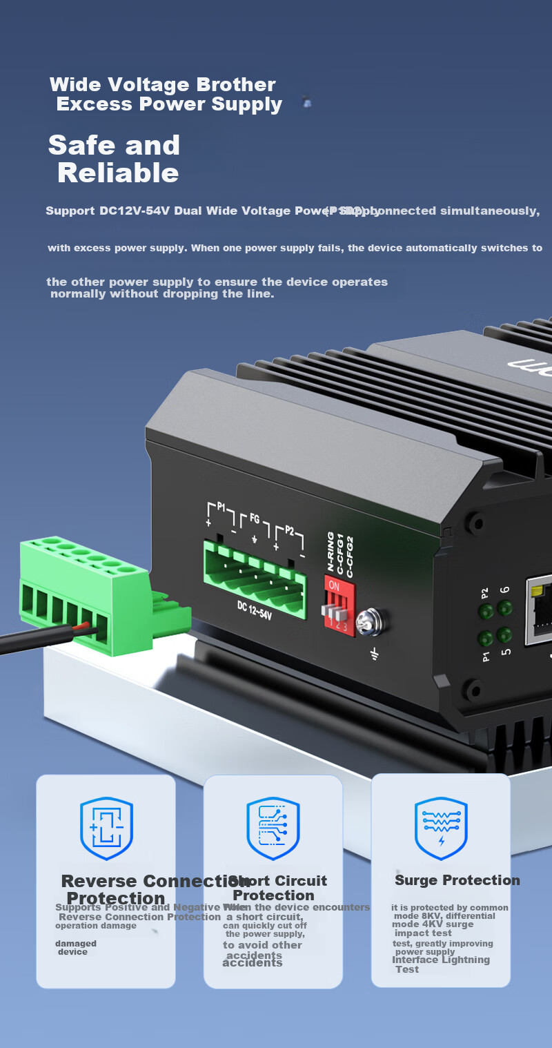 Промышленный коммутатор Itcom IT168-9000, гигабитный, одномодовый, одноволоконный, 2 оптических + 4 электрических порта, без блока питания