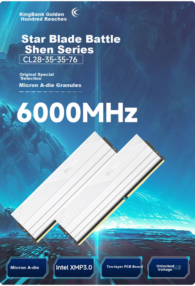 Оперативная память KINGBANK DDR5 32GB (2x16GB) 6000MHz CL28