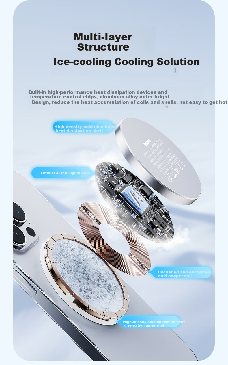 Беспроводное зарядное устройство Remax MagSafe RP-W58, 15 Вт, магнитное, для iPhone, наушников и часов