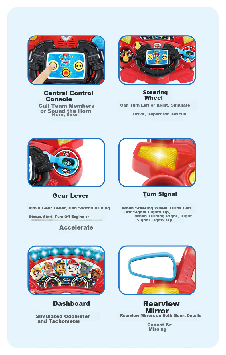 Игровой набор Vtech Руль "Щенячий патруль", интерактивная игрушка для ролевых игр, подарок для мальчика