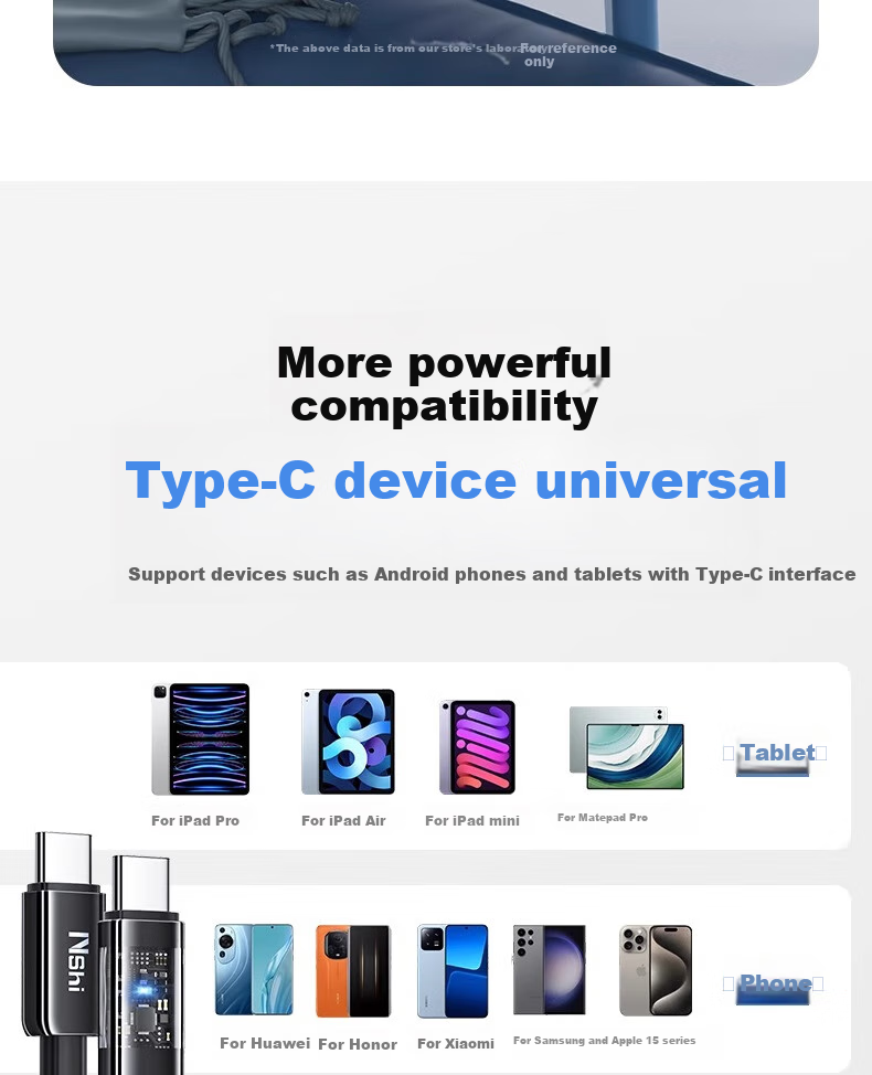 Кабель Nengshi Apple 16/15 Type-C PD100W, черный, 1.5 метра